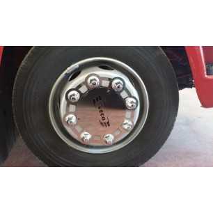 FRONT STAINLESS STEEL HUB COVERS FOR EUROCARGO 8-HOLE HUB