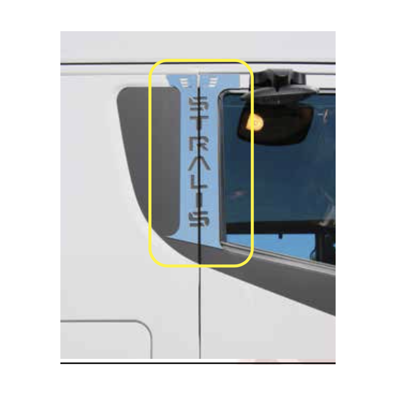 KIT PLACCHETTE INOX PORTIERA IN 4 PZ CON SRITTA STRALIS“ STRALIS HI-WAY/XP KIT PLACCHETTE INOX PORTIERA IN 4 PZ CON SRITTA STRALIS“ STRALIS HI-WAY/XP