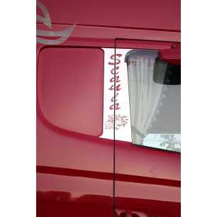 STAINLESS STEEL DOOR PLATE KIT IN 4 PCS WITH "SCANIA" STRIP AND GRIFFIN SCANIA L