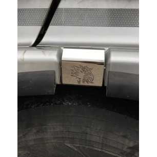 STAINLESS STEEL PLATES FOR MUDGUARD HANDLES WITH GRIFFIN LOGO SCANIA L