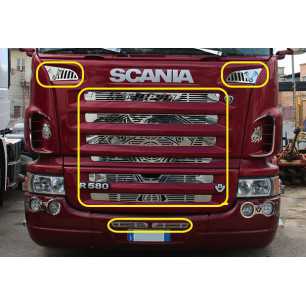 KIT MASCHERINA INOX CON LOGO V8 E PISTONI SCANIA R