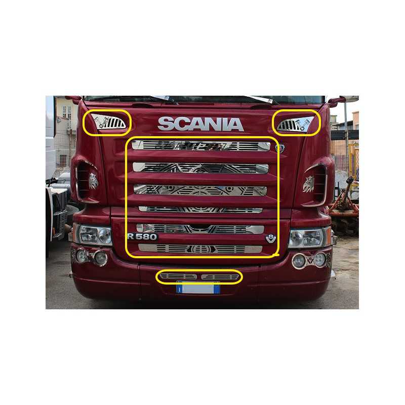 STAINLESS STEEL MASK KIT WITH V8 LOGO AND SCANIA R PISTONS