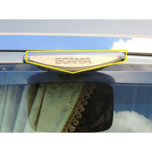 STAINLESS STEEL PLATE FOR 5TH MIRROR WITH "SCANIA" INSCRIPTION SCANIA R