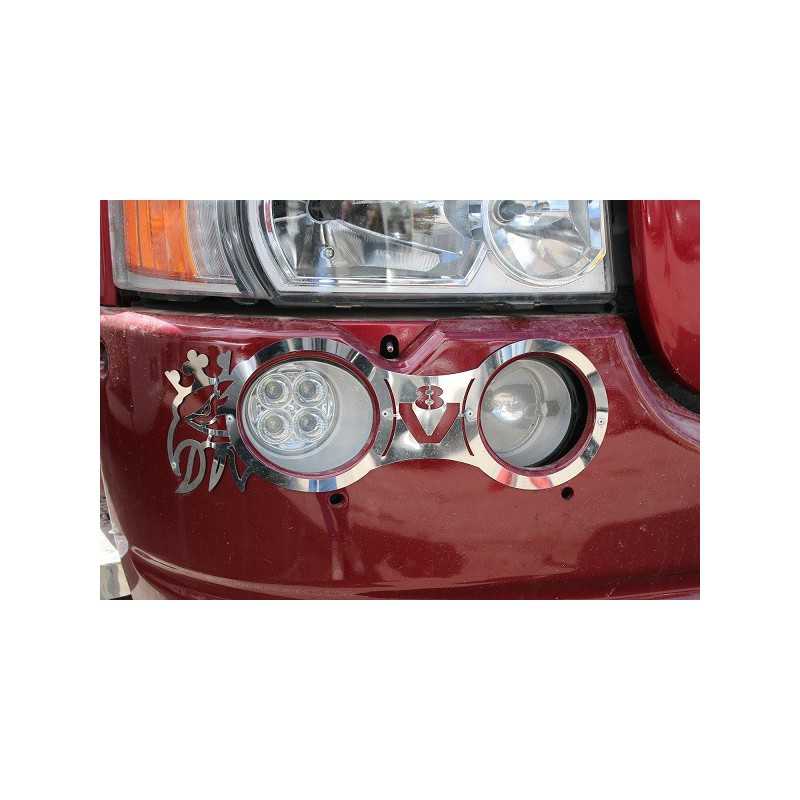 STAINLESS STEEL FRAME KIT FOR BUMPER LIGHTS WITH GRIFFIN AND V8 SCANIA NEW R