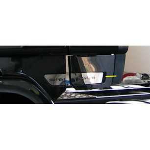 KIT PLACCHE INOX ALLUNGAMENTO SPOILER CON SCRITTA SUPER 2 PZ SCANIA R