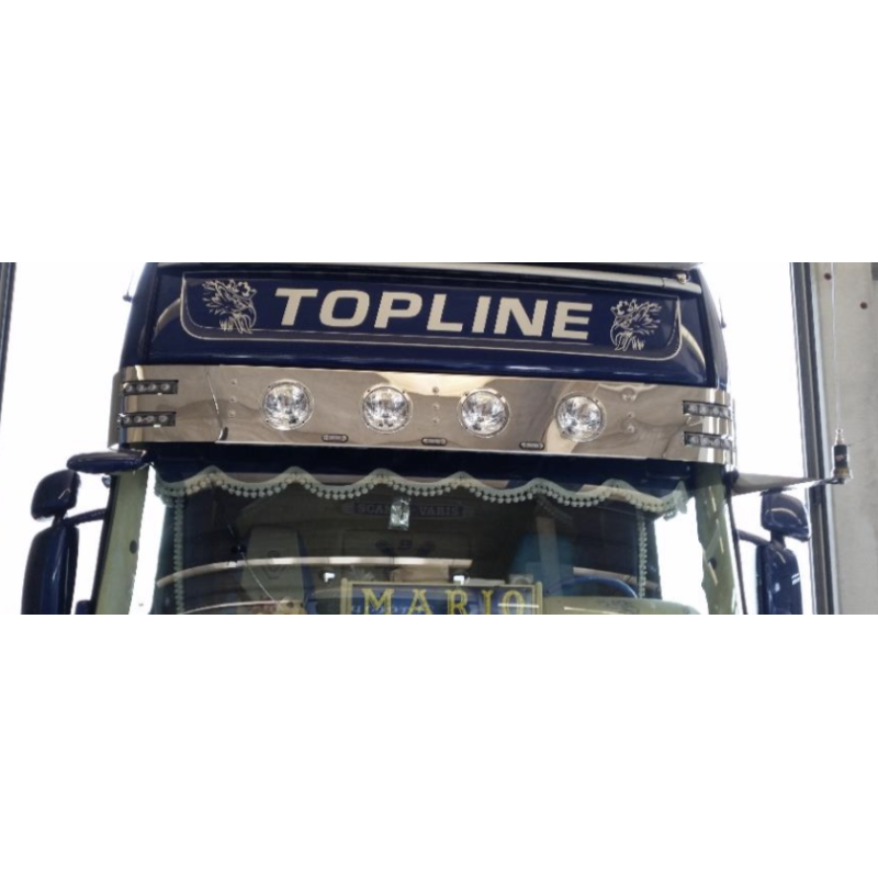 REPLACEMENT STAINLESS STEEL VISOR WITH 4 CUTS FOR ORIGINAL SCANIA STREAMLINE HEADLIGHTS