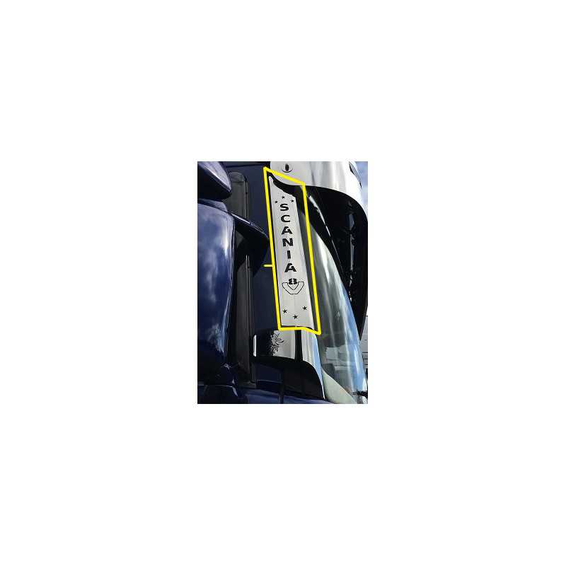 PLACCHETTE INOX PIANTONE ANTERIORE CON SCRITTA “SCANIA“ E V8 SCANIA STREAMLINE PLACCHETTE INOX PIANTONE ANTERIORE CON SCRITTA “SCANIA“ E V8 SCANIA STREAMLINE