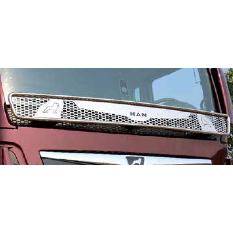 STAINLESS STEEL WIPER GRILLE CUSTOMIZABLE WITH LOGOS OR LETTERING MAN TGX E6 STAINLESS STEEL WIPER GRILLE CUSTOMIZABLE WITH LOGOS OR LETTERING MAN TGX E6