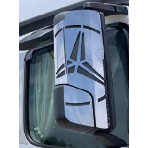 STAINLESS STEEL MIRROR CAP KIT WITH MERCEDES MERCEDES MP4 LOGO