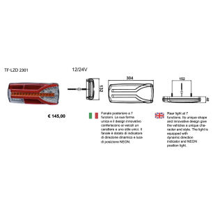 FANALE POSTERIORE A LED 7 FUNZIONI DESTRO