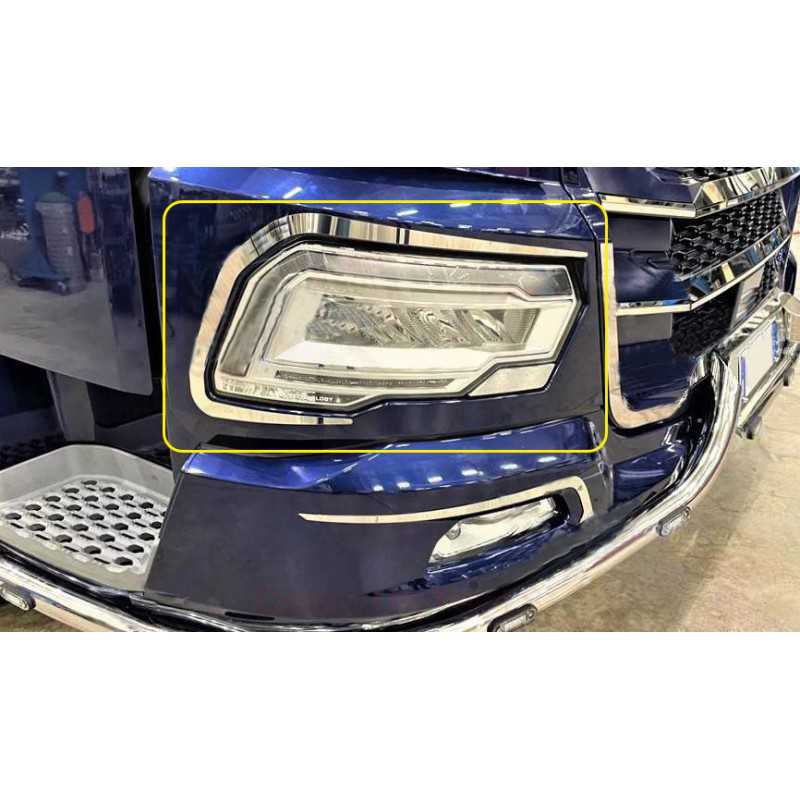 STAINLESS STEEL HEADLIGHT PLATE KIT 2 PCS DAF XG