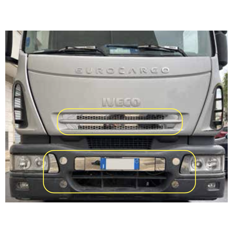 STAINLESS STEEL GRILLES KIT AND EUROCARGO LICENSE PLATE HOLDER 8 PCS