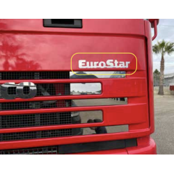 STAINLESS STEEL LETTERING ABOVE IVECO EUROSTAR MATTE