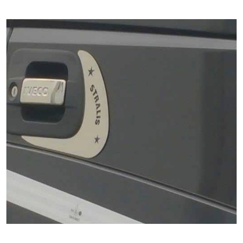 STAINLESS STEEL FRAME FOR HANDLE CONTOUR WITH "STRALIS" LETTERING AND STARS 2 PCS STRALIS HI-WAY/XP