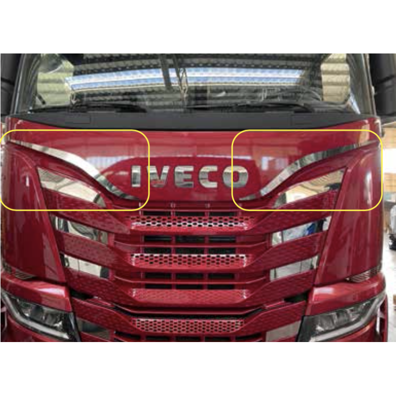 UPPER STAINLESS STEEL PLATES WITH 2 PCS IVECO S-WAY MASK