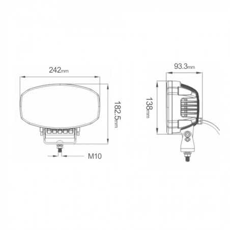 LED auxiliary headlight 12/24 V