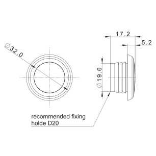 LAMPADA D'INGOMBRO LED GIALLA, TONDA, DA INCASSO, CAVO 0,15M