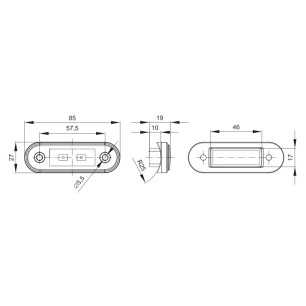 LAMPADA D'INGOMBRO A 2 LED ROSSA CON CAVO