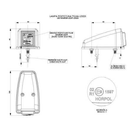 CORNER FRONT MARKER LAMP (RED)