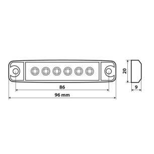 LAMPADA D'INGOMBRO FRONTALE A 6 LED