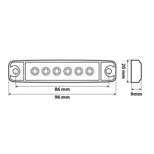 LAMPADA D'INGOMBRO POSTERIORE A 6 LED