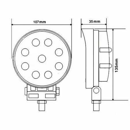 FARO DA LAVORO 9 LED 27 WATT