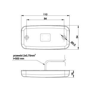 Fanale d'Ingombro a LED - Large / Disegno Tecnico