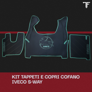 Set Tappeti Nero e Turchese - Righe/Liscio | Iveco S-Way