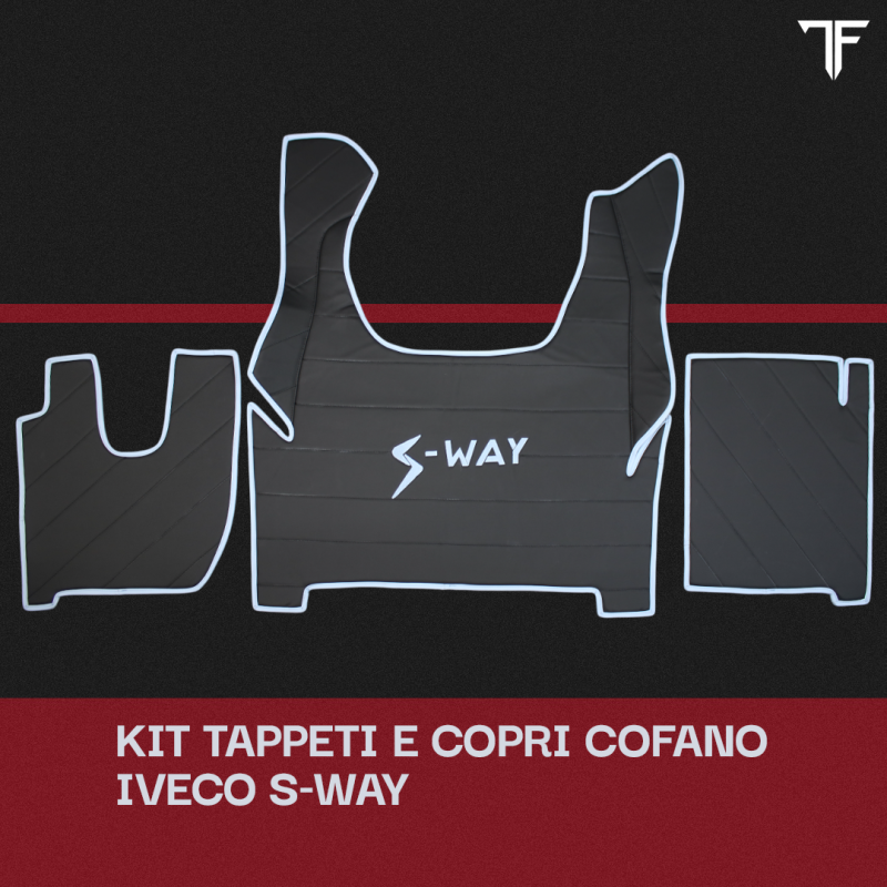 Set Tappeti Nero e Celeste - Righe | Iveco S-Way